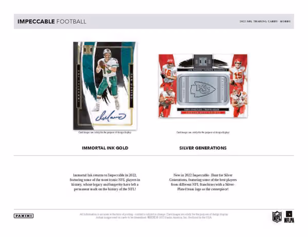 2022 Panini Impeccable Football NFL Hobby Box view 4
