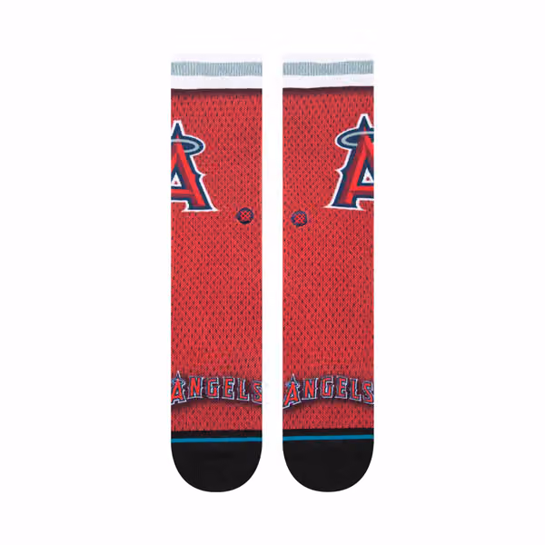 Los Angeles Angels MLB Batting Practice Stance Crew Socks view 2