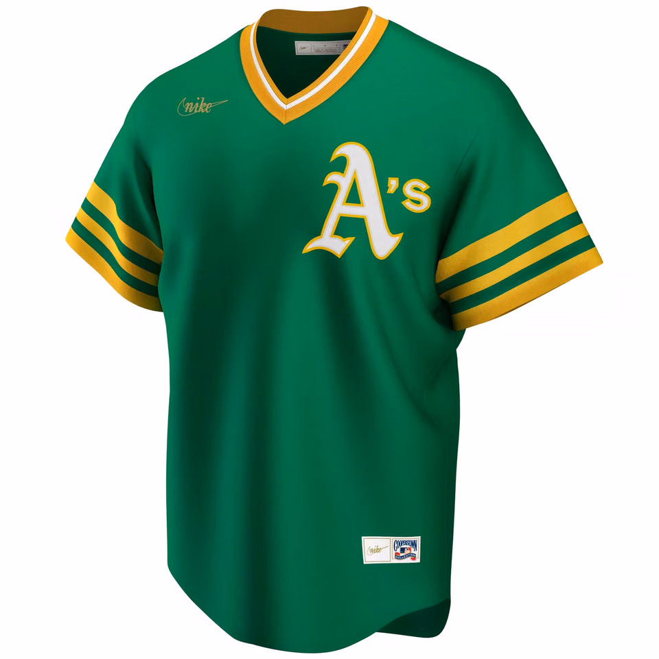 Oakland Athletics Cooperstown Collection Nike MLB Jersey Green view 1