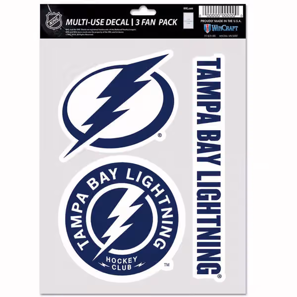 Tampa Bay Lightning Multi-Use NHL Decals Set (3 Pcs.) view 1