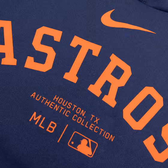 Houston Astros 2024 MLB Authentic Practice Nike Therma Hoodie Navy view 3