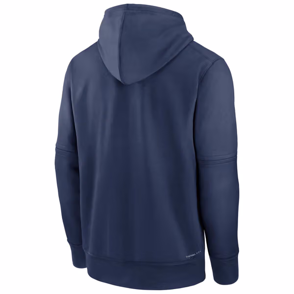 Houston Astros 2024 MLB Authentic Practice Nike Therma Hoodie Navy view 2