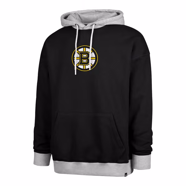 Boston Bruins Patch '47 Drop Shoulder NHL Hoodie Black view 1