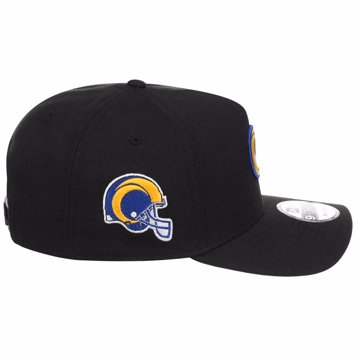 Los Angeles Rams NFL Black Dome New Era 9FORTY A-Frame detail view