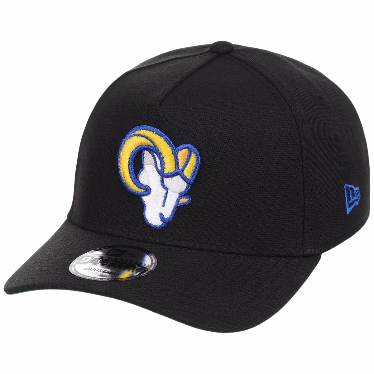 Los Angeles Rams NFL Black Dome New Era 9FORTY A-Frame detail view