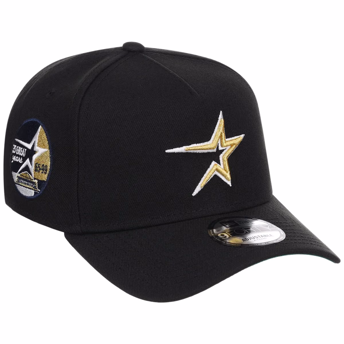 Houston Astros MLB Black Dome New Era 9FORTY A-Frame front view