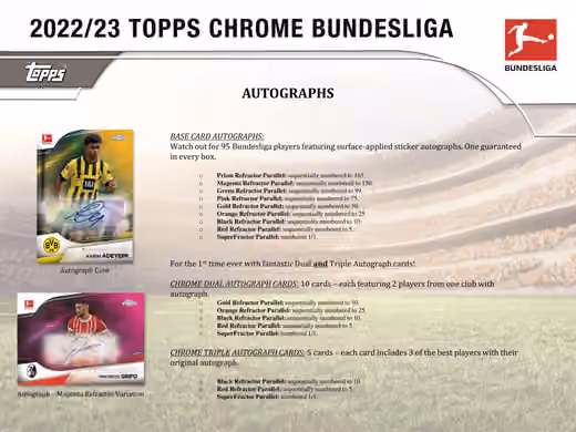 2022/23 Topps Chrome Bundesliga Soccer Hobby Box view 3