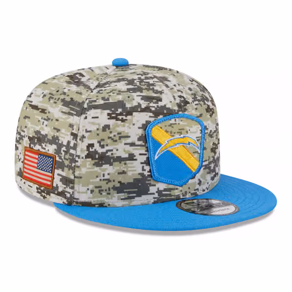 Los Angeles Chargers Camo 2023 NFL Salute to Service New Era 9FIFTY Snapback Cap product photo