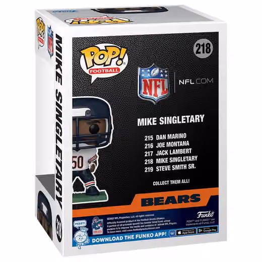 Funko POP! #218 Mike Singletary Chicago Bears Vinyl NFL Figure view 2