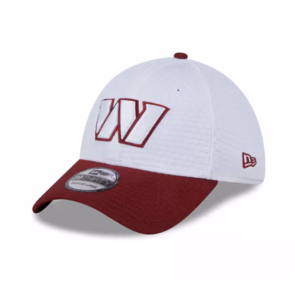 Washington Commanders 2024 NFL Training Camp New Era 39THIRTY Flex Cap White product photo