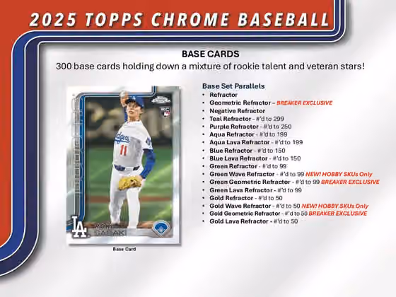 2025 Topps Chrome Baseball MLB Breaker Delight Box view 2
