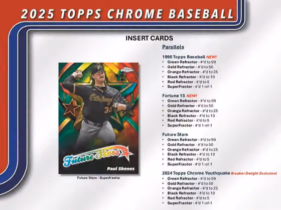 2025 Topps Chrome Baseball MLB Breaker Delight Box view 3