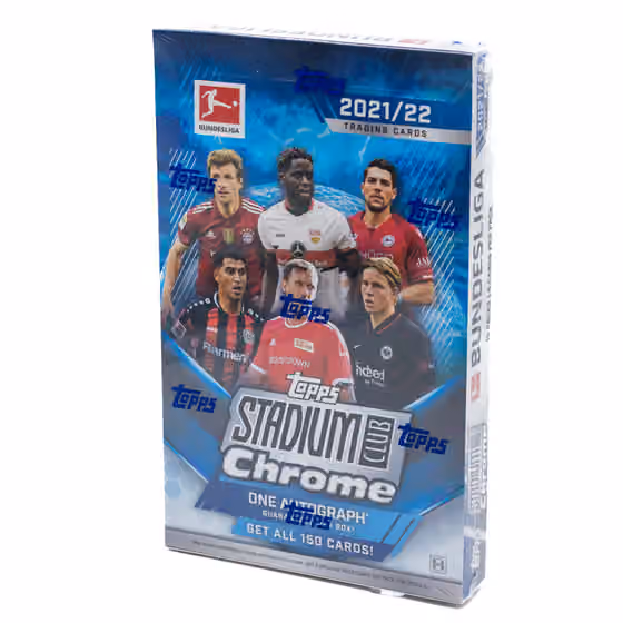 2021/22 Topps Stadium Club Chrome Bundesliga Soccer Hobby Box view 1