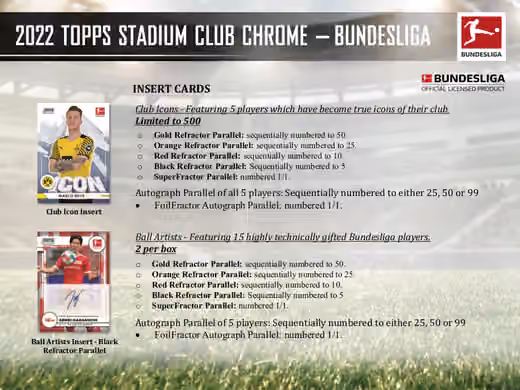 2021/22 Topps Stadium Club Chrome Bundesliga Soccer Hobby Box view 6