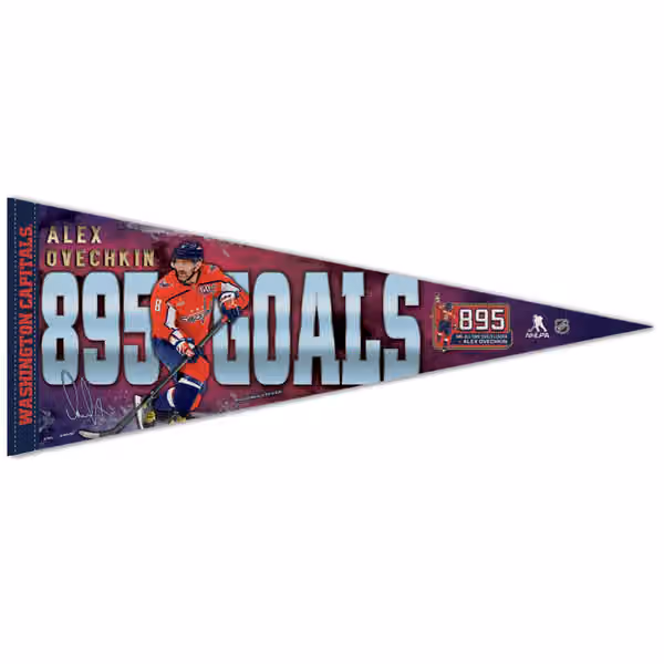 Alex Ovechkin 895 Goals Record Premium NHL Pennant view 1