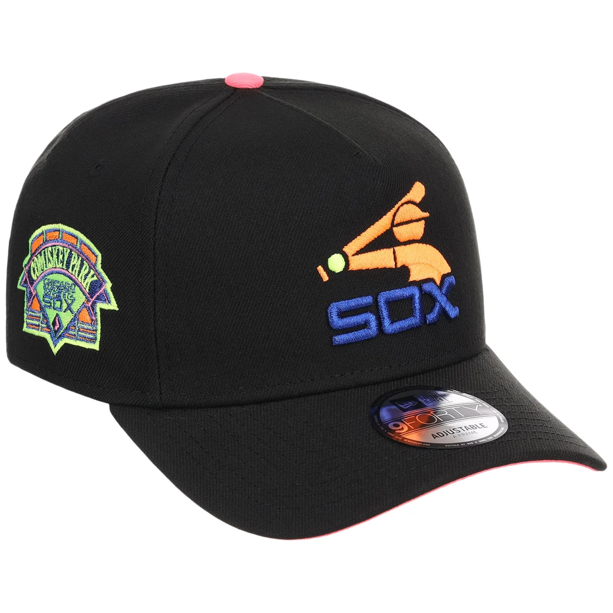 Chicago White Sox MLB Main Stage Black Neon New Era 9FORTY AF front view