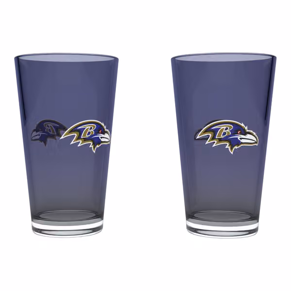 Baltimore Ravens Team Color NFL Pint Glass Set (2-Piece) view 1
