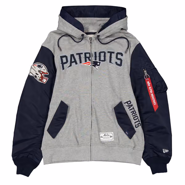 New England Patriots Alpha Industries MA-1 NFL Full-Zip Fleece Jacket view 1