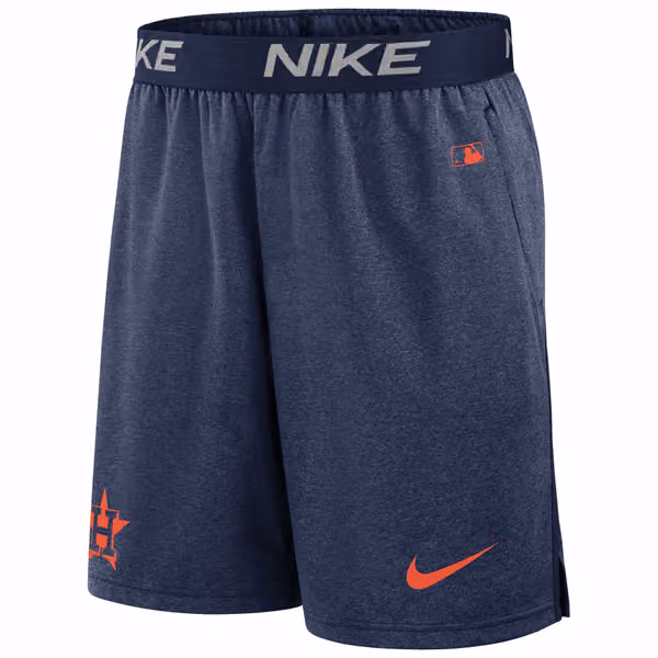 Houston Astros 2024 MLB Authentic Practice Nike Dri-FIT Shorts Navy view 1