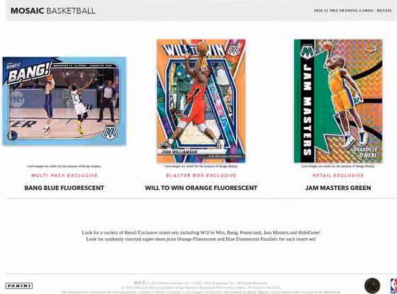 2020/21 Panini Mosaic Basketball MEGA Box NBA view 3