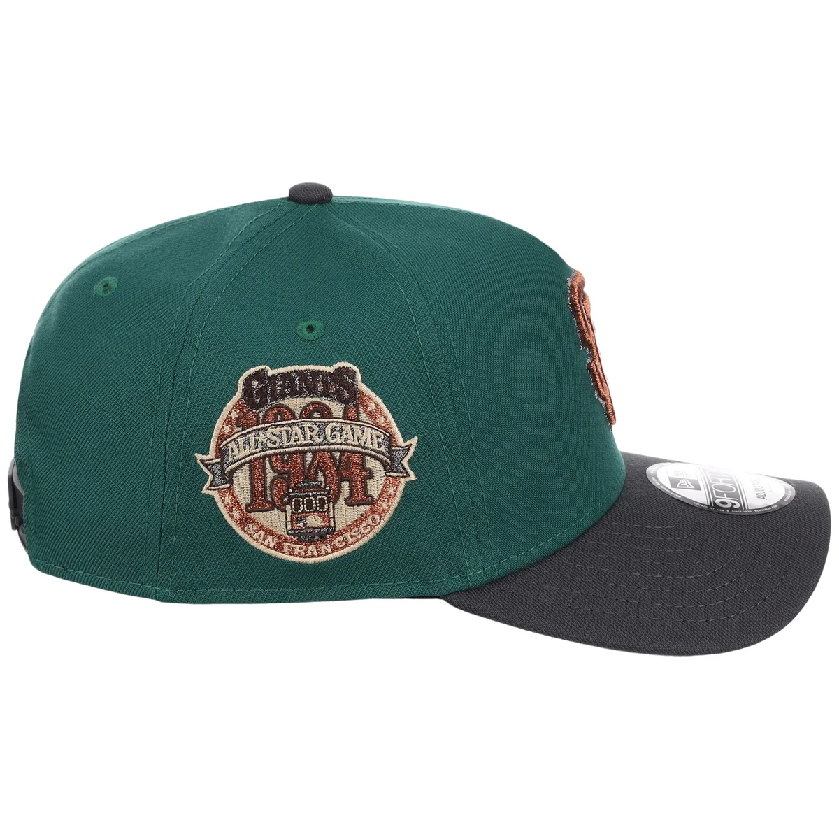 San Francisco Giants MLB Emerald Graphite New Era 9FORTY detail view