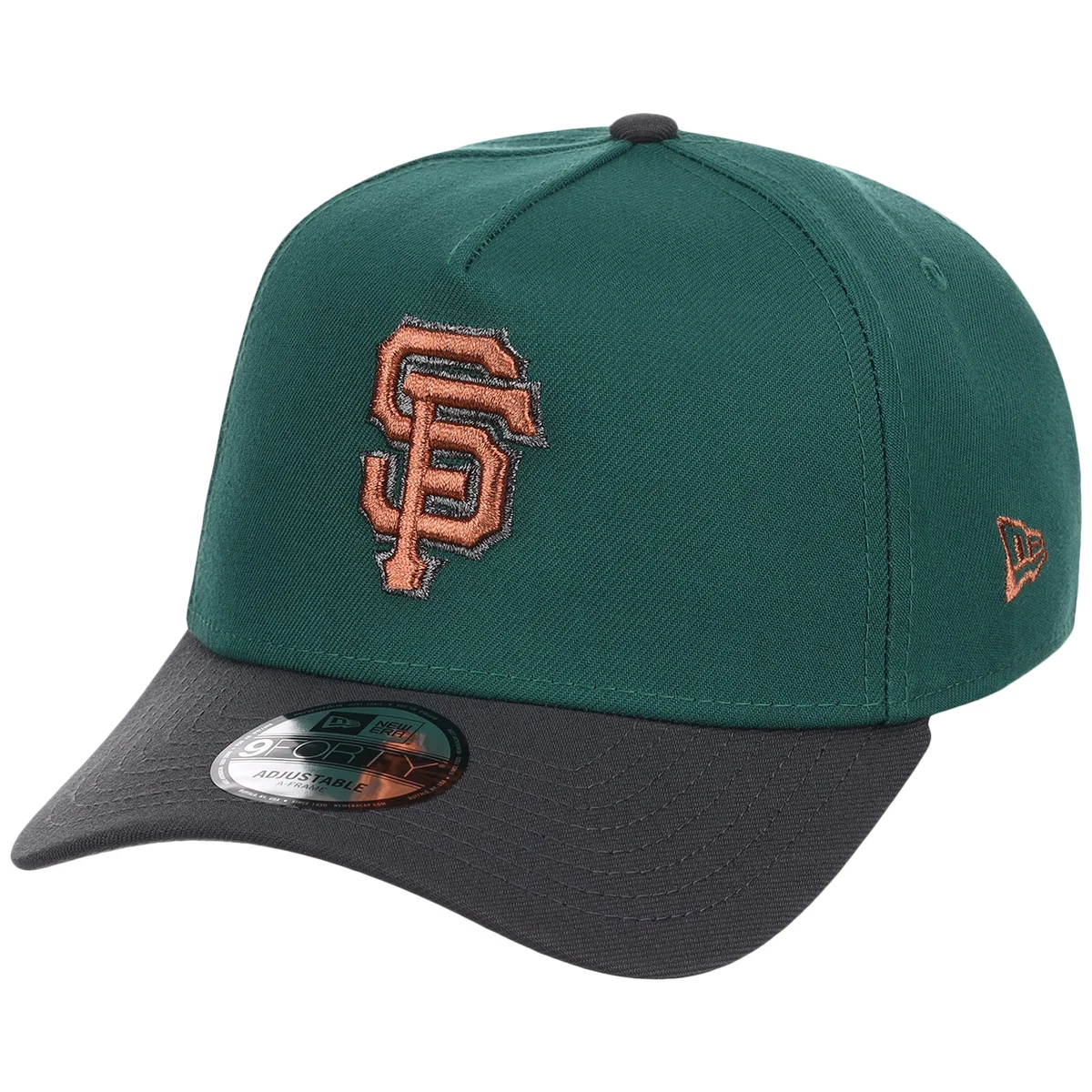 San Francisco Giants MLB Emerald Graphite New Era 9FORTY detail view