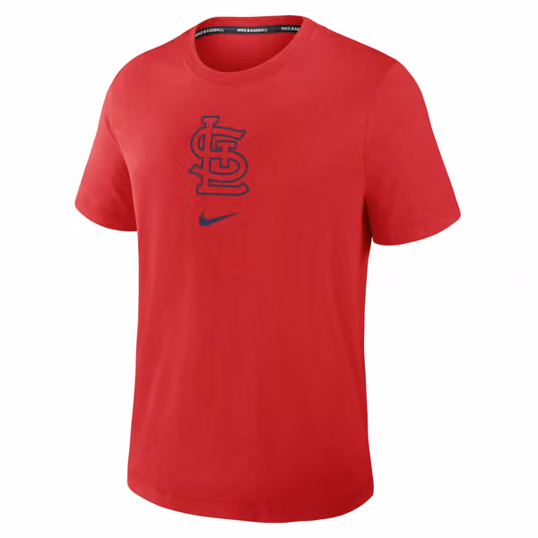 St. Louis Cardinals Early Work 2025 MLB Authentic Nike Tri-Blend T-Shirt Red view 2