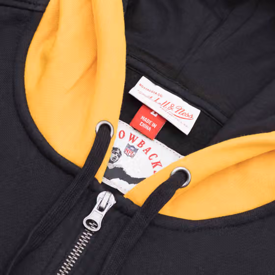 Pittsburgh Steelers Mitchell & Ness NFL Full Zip Fleece Hoodie view 4