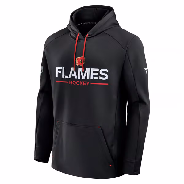 Calgary Flames 2025/26 Authentic Pro Rink Tech NHL Hoodie Black view 1