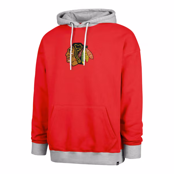 Chicago Blackhawks Patch '47 Drop Shoulder NHL Hoodie Red view 1