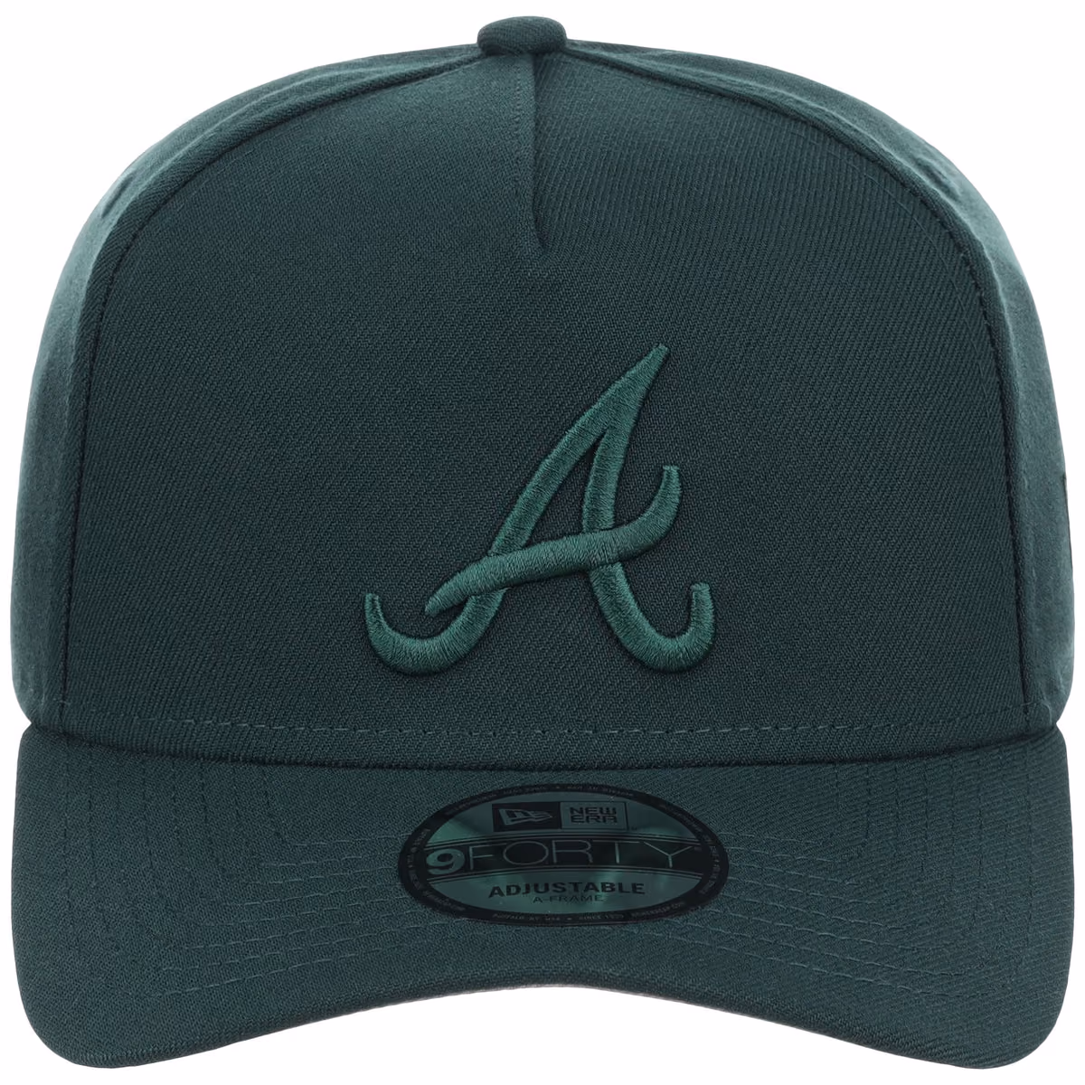 Atlanta Braves MLB Dark Green FASHION CORE New Era 9FORTY A-Frame detail view