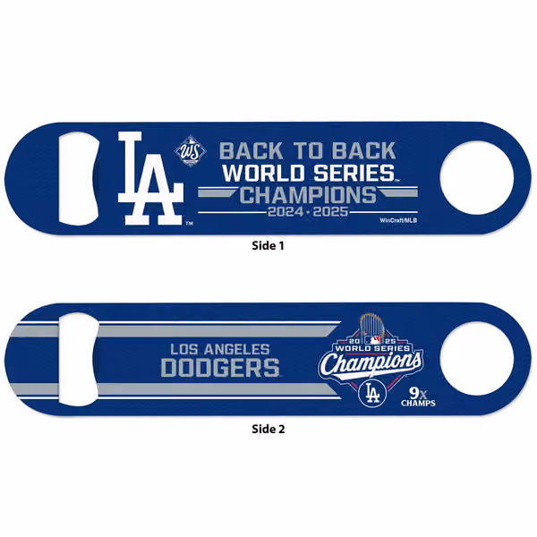 Los Angeles Dodgers 2025 World Series Champions Metal Bottle Opener view 1