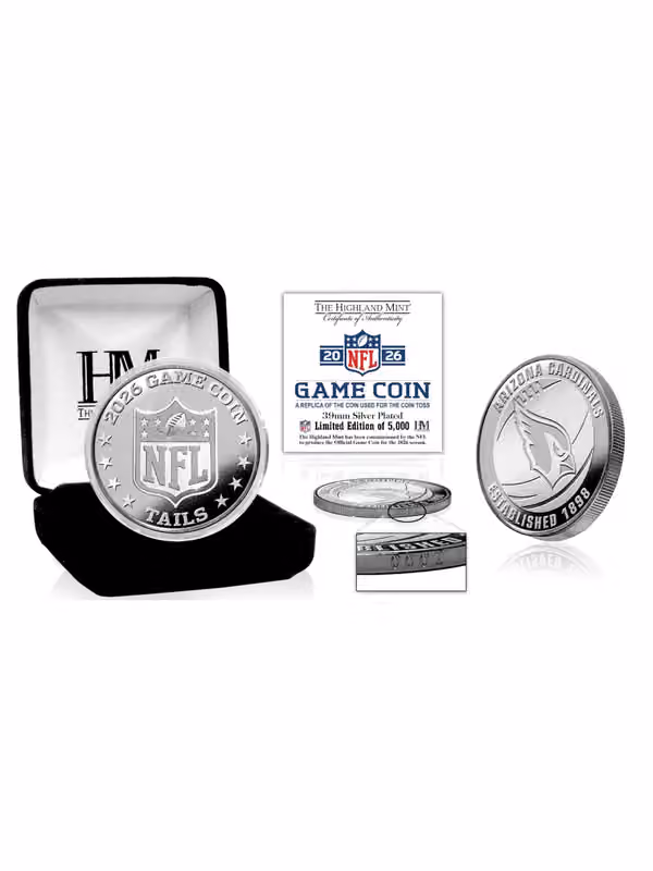 Arizona Cardinals Silver Plated 2026 NFL Game Flip Coin view 1