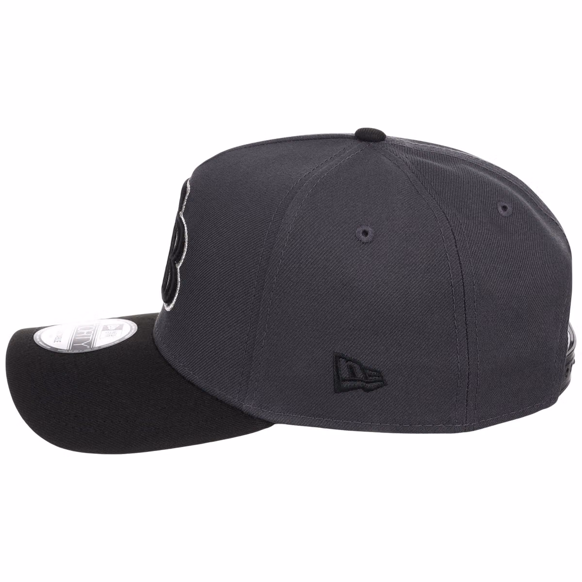 Tampa Bay Rays MLB Graphite x Black FASHION CORE New Era 9FORTY A-Frame detail view