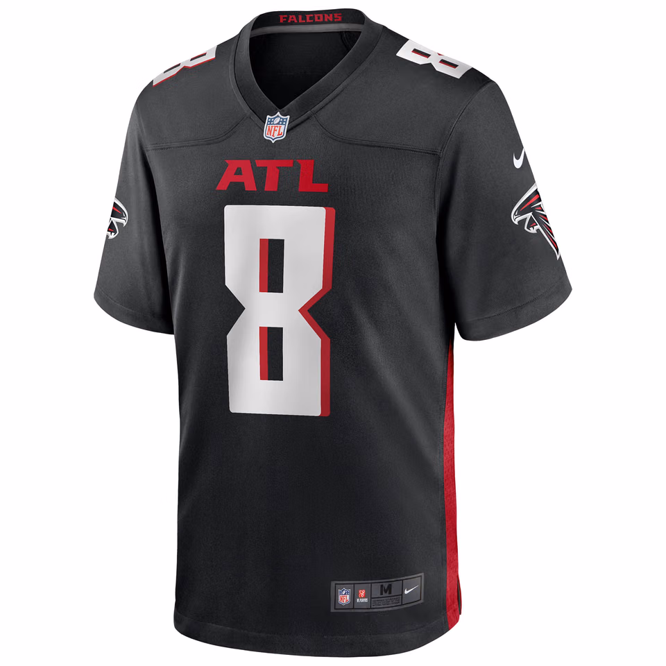 Kyle Pitts #8 Atlanta Falcons Nike Game NFL Football Jersey Black view 2