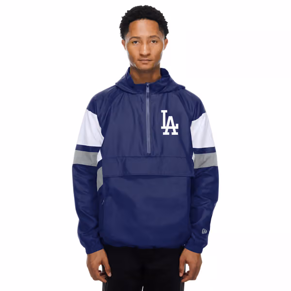 Los Angeles Dodgers MLB Quarter Zip Windbreaker Jacket Blue view 1