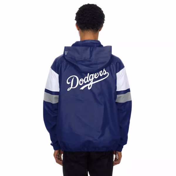 Los Angeles Dodgers MLB Quarter Zip Windbreaker Jacket Blue view 2