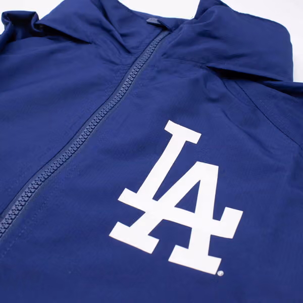 Los Angeles Dodgers MLB Quarter Zip Windbreaker Jacket Blue view 3