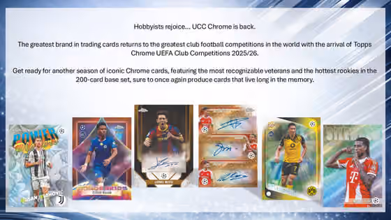 2025/26 Topps Chrome UEFA Club Competitions Football Mega Box view 2