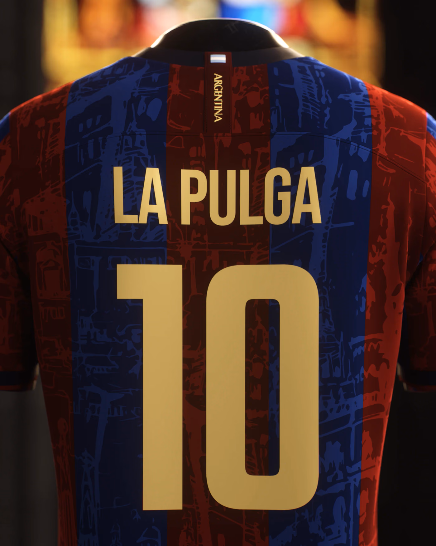 Jersevo Custom Personalized La Pulga Jersey (Barcelona Edition) back view