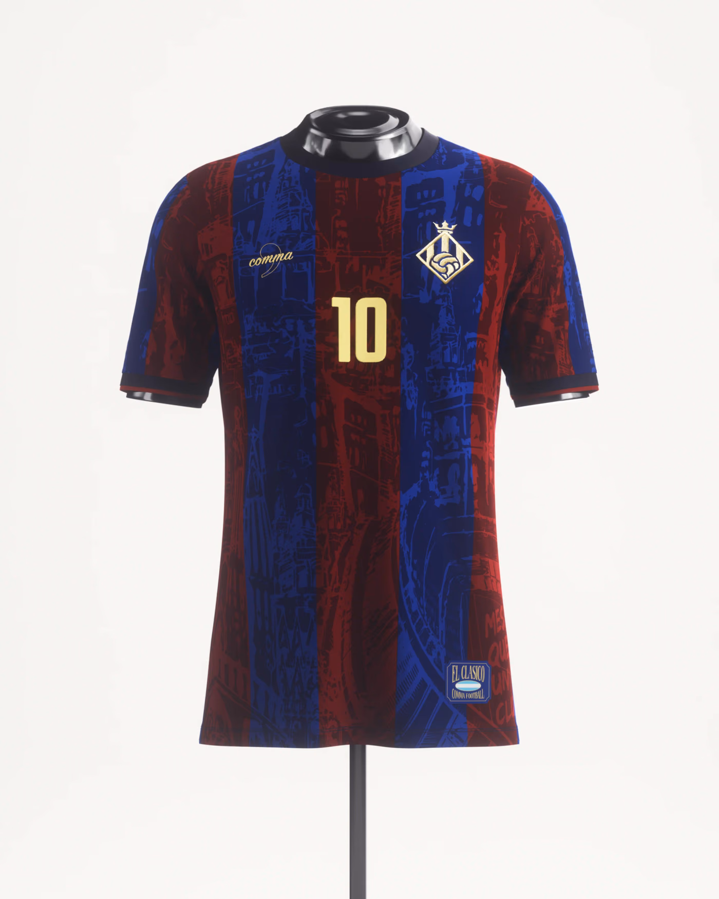 Jersevo Custom Personalized La Pulga Jersey (Barcelona Edition) front view
