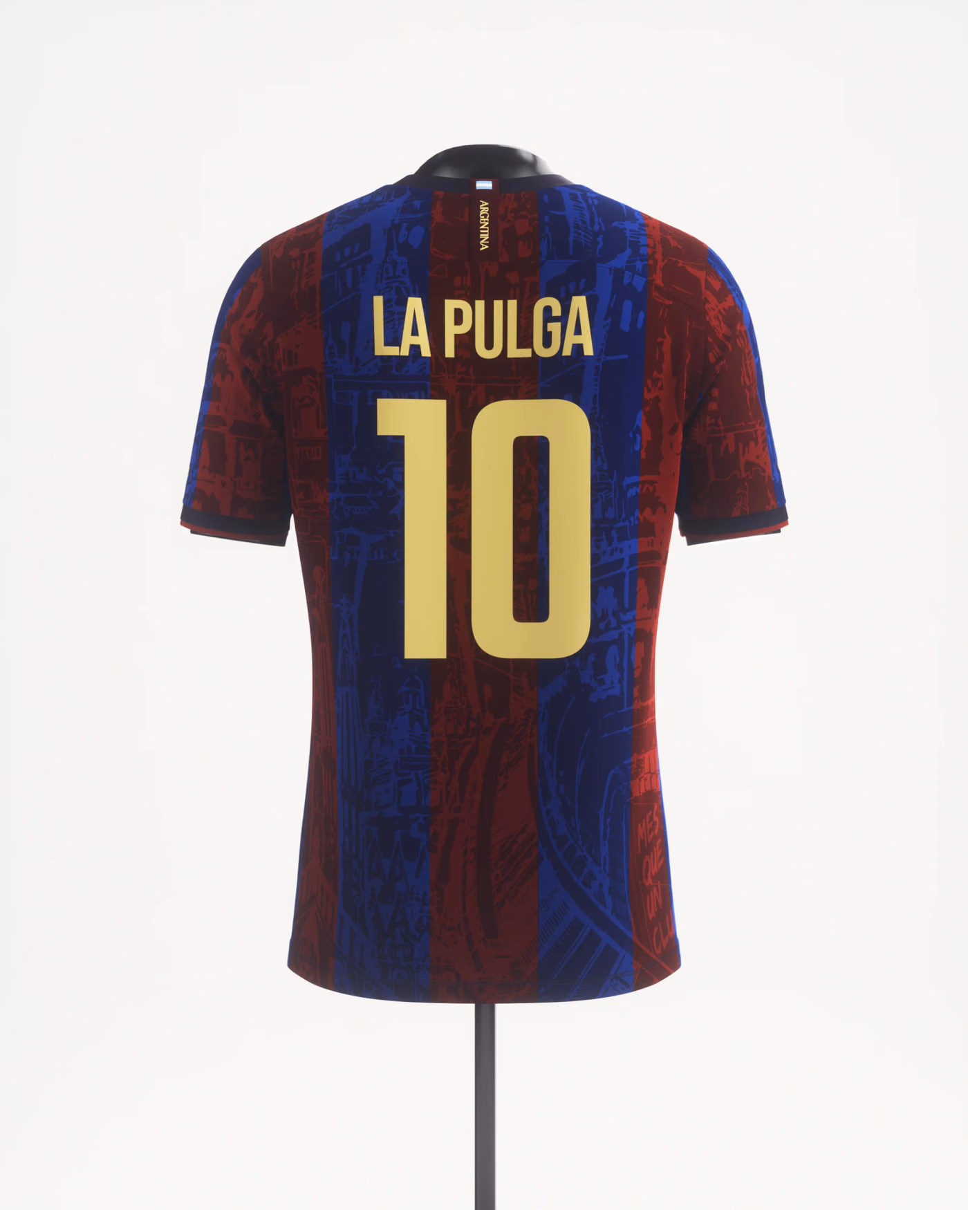 Jersevo Custom Personalized La Pulga Jersey (Barcelona Edition) back view