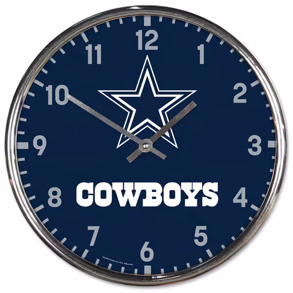 Dallas Cowboys Chrome NFL Team Design Wall Clock view 1