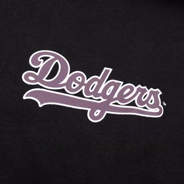 Los Angeles Dodgers Wordmark Backer '47 Burnside MLB Hoodie Black view 3