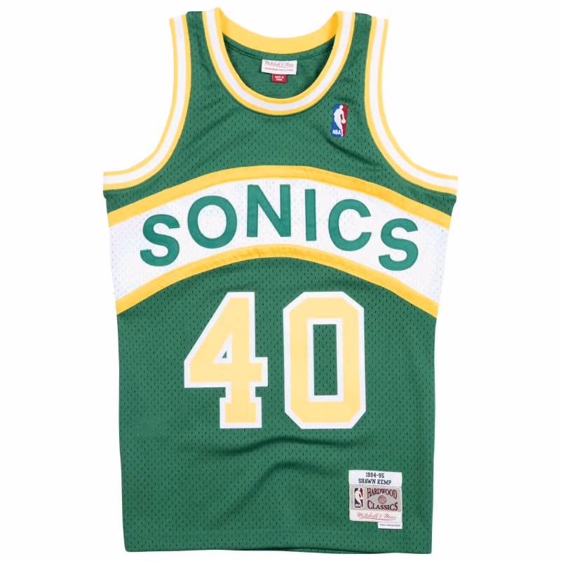 Shawn Kemp #40 Seattle SuperSonics 1994-95 Swingman NBA Jersey Green view 1