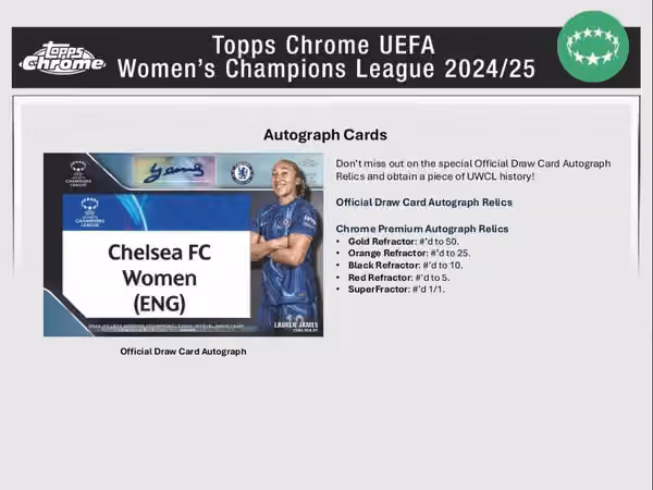 2024/25 Topps Chrome UEFA Women's Champions League Football Blaster Box view 7
