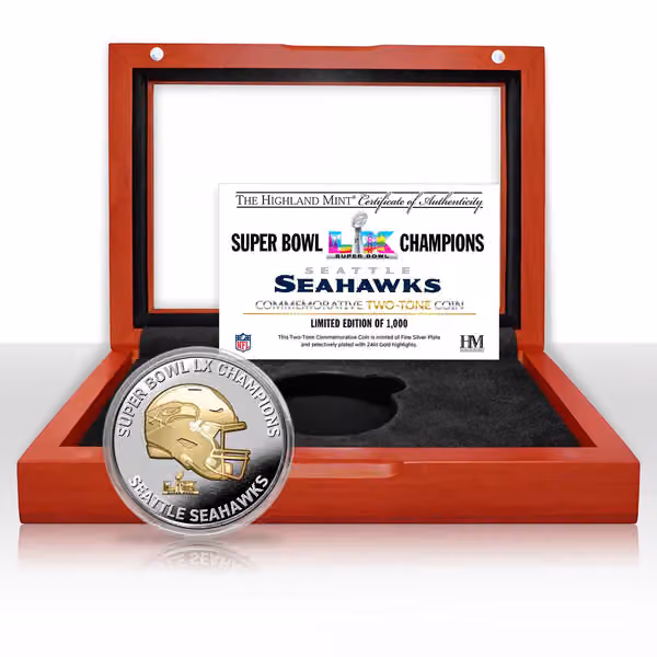 Seattle Seahawks Super Bowl LX Champions Gold & Silver 2-Tone Coin view 4