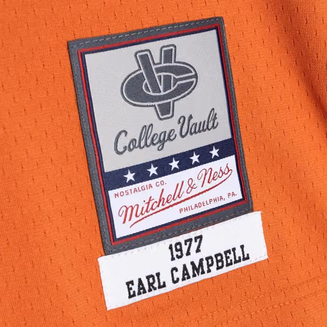 Earl Campbell #20 Texas Longhorns 1977 Mitchell & Ness Legacy NCAA Jersey Orange view 3