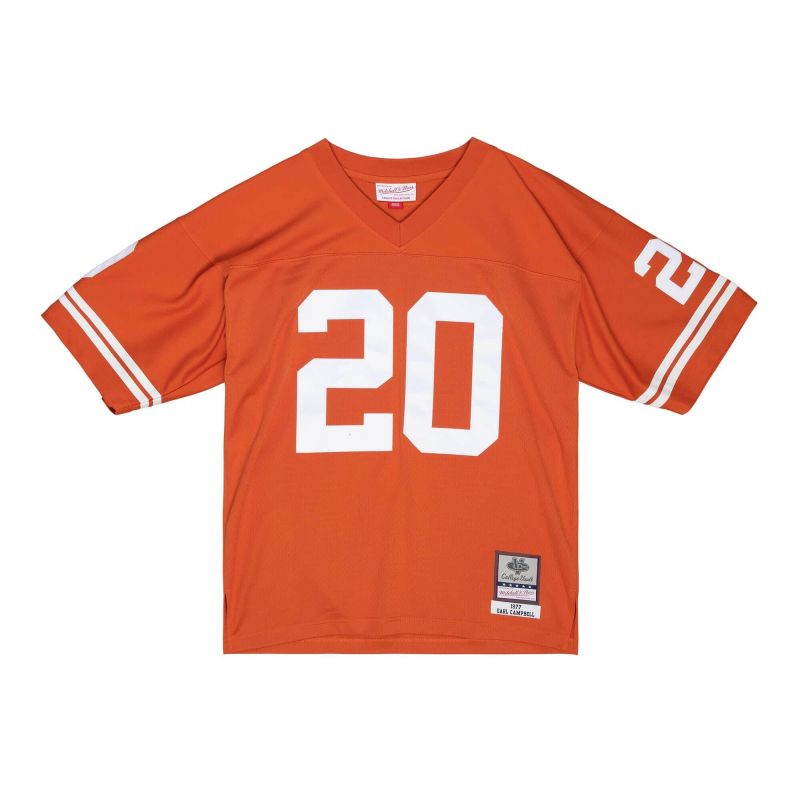 Earl Campbell #20 Texas Longhorns 1977 Mitchell & Ness Legacy NCAA Jersey Orange view 1