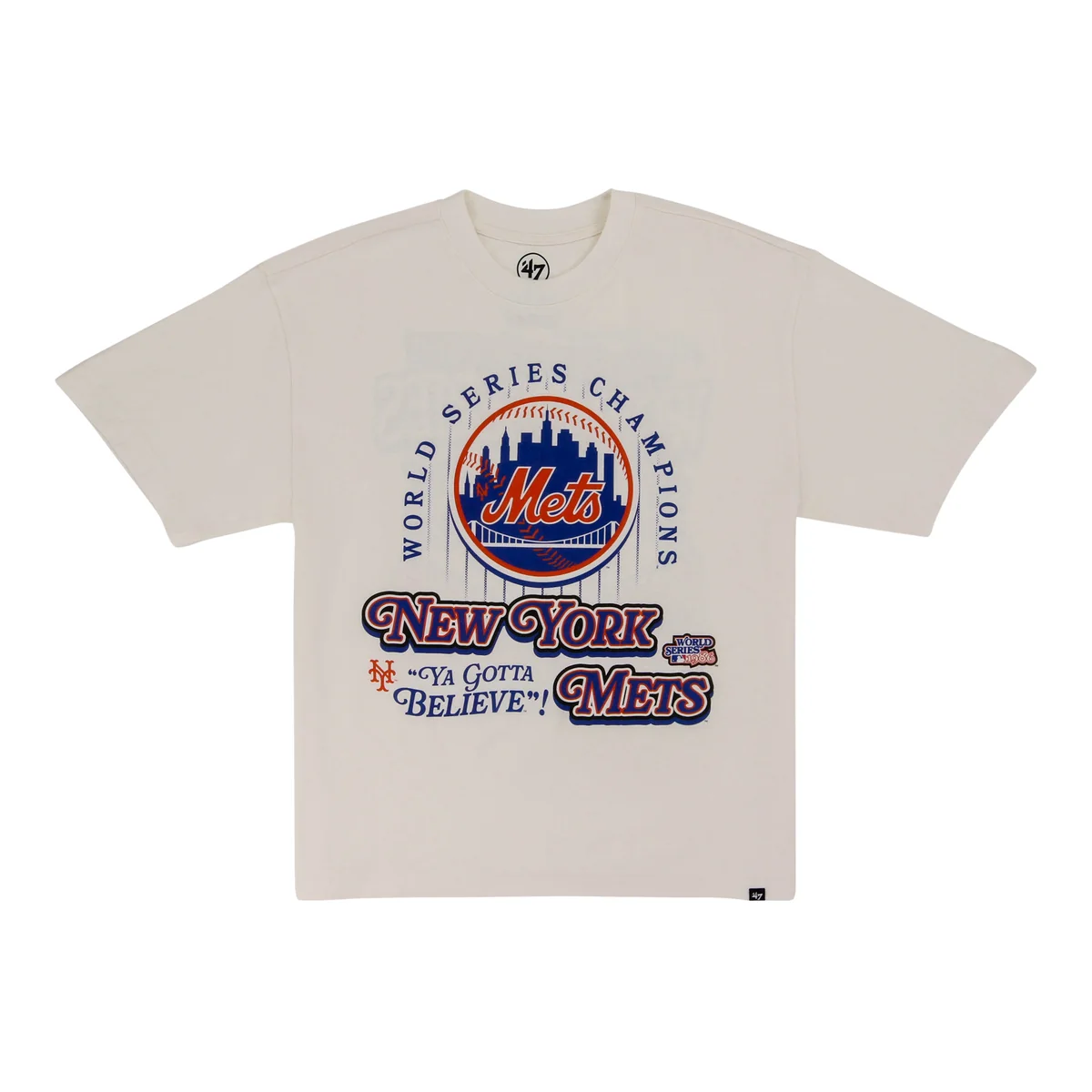 New York Mets 1986 Champs Off-White '47 T-Shirt front view